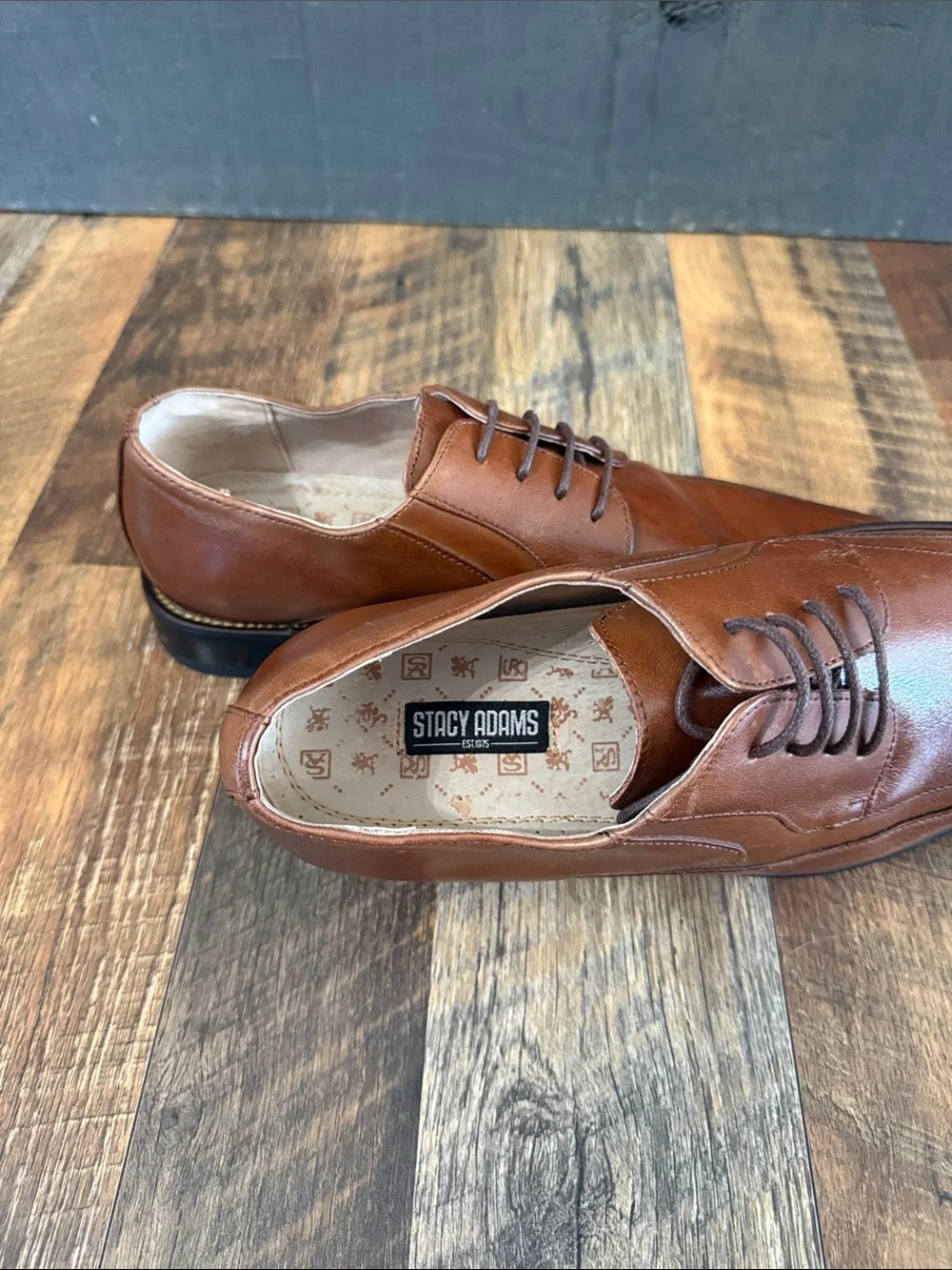 Stacy Adams Men’s Brown Leather Split Toe Dress Shoes Size 10.5M